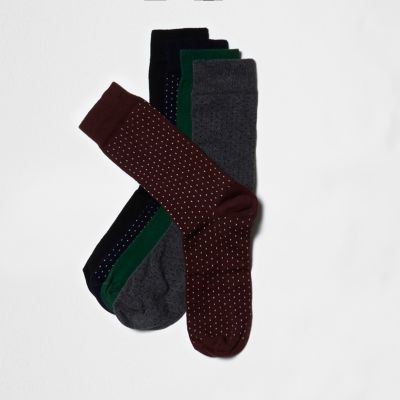 Red polka dot socks multipack